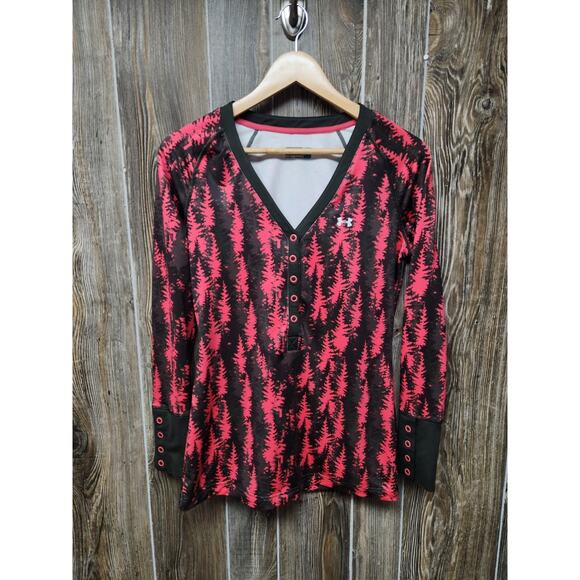 Under Armor Tops - Under Armor ColdGear Shirt Womens Medium Fleece Lined Camo Pink Tree Hunting